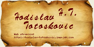 Hodislav Totošković vizit kartica